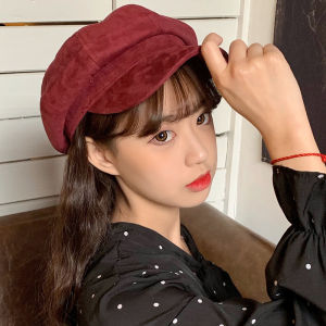Fashionable Retro Atmosphere Womens Hat Warm Duckbill Octagonal Beret Cap Korean Style Autumn Winter Seasonal Accessories