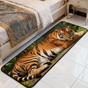 VIKAMA Oriental Tiger Long Runner Rug Washable Anti Slip Alfombra For Bedroom Bay Window Corridor Traditional Home Decor