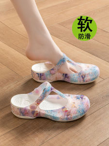 รองเท้าแตะ EVA ส้นหนา ทนทานต่อการสึกหรอ กันลื่น สำหรับผู้หญิงในช่วงฤดูร้อน 2024 รองเท้าแตะแบบสวมหัวสำหรับใส่ไปชายหาด