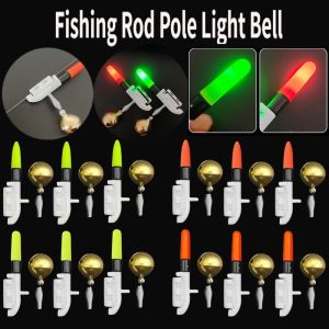 3/5Pcs Fishing Electronic Rod Luminous Rod Alarm with Bell Strobe Rod Light LED Battery Removable Waterproof Floating Light Night Rock Fishing Equipment