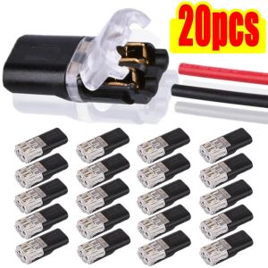 20Pcs Car Quick Wire Connector Safety Waterproof 2 Pin Way Plug Cable Electrical Connection Snap Solderless Auto Accessories