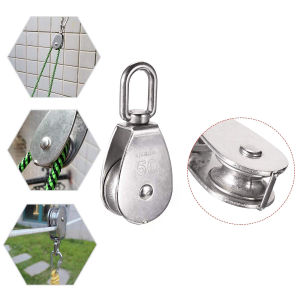 304 Stainless Steel Wire Rope Pulley M15 M20 M25 M32 M50 Single Pulley Block for Lifting Hanging Wire Towing Wheel Accessories