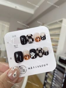 ทําด้วยมือปรับแต่งฮาโลวีนสวมใส่เล็บ น่ารัก ฟักทอง Ghost เล็บปลอมที่ถอดออกได้วาดด้วยมือ < Ne1> กระดานหมากรุก