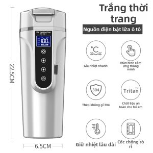 Bình Đun Nước Giữ Nhiệt Đi Du Lịch Trên Ô Tô 12V 24V