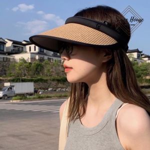 [FREESHIP- TẶNG KHẨU TRANG] Mũ Cói Hở Đầu Vành Lớn Phối Viền Có Lớp Chống UV