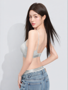 Secret World | Sleeveless Backless Gathering Womens Bra Thin Summer