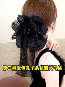 Star Bow Streamer Hairpin Temperament Shark Clip Large Bow Hair Clip Fashion Hair Accessories