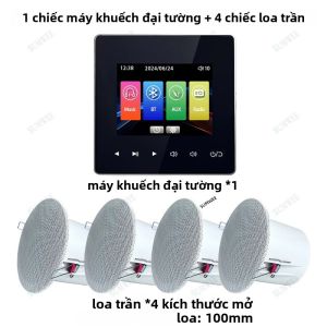 Hệ Thống Âm Thanh Mini Gắn Tường Home Theater Với Bluetooth FM TF AUX Bảng Điều Khiển Loa Âm Trần Stereo Máy Nghe Nhạc 25W 2.0 Kênh