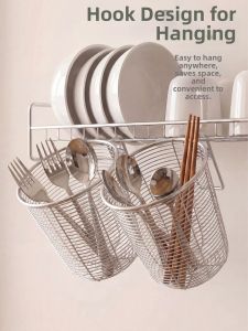 SHELI | Stainless Steel Wall-mounted Draining Chopstick Holder