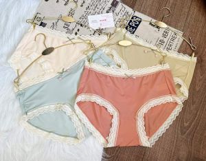 Quần lót nữ thun mềm thoáng mát. Cạp cao và viền ren đính thêm nơ ngọt ngào dễ thương(Q5)