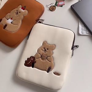 Sleeve Pouch Sarung Tas Bag Case Ipad Tab Tablet Macbook Air Pro Laptop Asus Acer Lenovo HP Huawei 11 12 13 14 15 inch Motif Gambar Beruang Kue Bear Cookies Warna Putih Lucu Cute Murah Korean Model