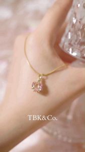 TBK 18K Gold Cubic Zirconia Birthstone Heart Pendant Necklace Accessories Plus Premium Box Hypoallergenic 398N