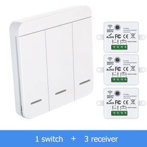 86 Wireless Smart RF 433Mhz 100-220V Wall Panel with Remote Control Mini Relay Receiver Home Led Light Lamp Switch