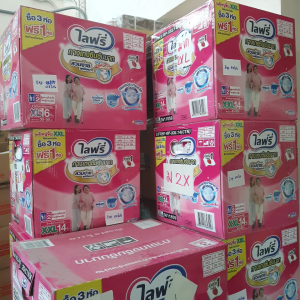 ผ้าอ้อมผู้ใหญ่ Lifree กางเกงซึมซับมาก รุ่นสวมง่าย ซึมซับ 6 แก้ว ระบายอากาศ 360° ลดอับชื้น ใส่สบาย เคลื่อนไหวง่าย