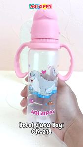 AGI ZIPPY  Botol Susu Bayi 240 ML Dot Silicone Standard Animal C Baby Bottle With Handle BPA Free ZIP-OK-218 3-7 Bulan