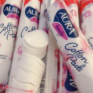 [Mẫu Mới_Chính Hãng Nga] Bông tẩy trang Aura 150 miếng. Tẩy trang sạch da không dính xơ bông mềm mịn da không rát da.