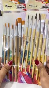 JOYKO SET BR-1 Brush Kuas Lukis Isi 6 Acrylic Cat Air Minyak Gambar Paint Painting Sapu Flat Round Melukis Kuas Saput Lukisan Kanvas Canvas Pewarna Warna Warni Drawing Kit Perlengkapan Prakarya Kerajinan Craft Crafting Kuas Joyko Grosir Prakarya Malang