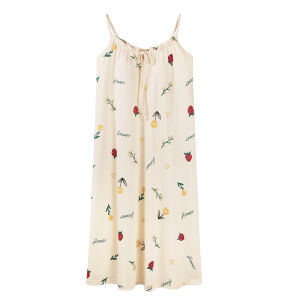 Miiow | Catwoman Summer New Style Womens Sleepwear Cotton Silk Strap Home Clothes Thin Casual Long Dress Home Sweet Style