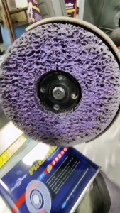 ใบขัดสาหร่าย (แบบมีฝาหลัง) ใบขัด ใบลอกสนิม ใบขัดลอกสนิม จานขัดสาหร่าย ขนาด4นิ้ว สำหรับขัดลอกสีหรือสนิมใช้กับเครื่องเจียรลูกหมู ลูกขัดลอกสี ขัดดีเยี่ยม