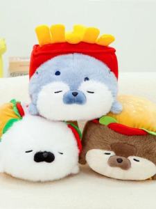 Búp Bê Gấu Bông Mềm Mại Đáng Yêu Hình Chú Chồn Hải Tôm Biến Đổi Thành Hình Thức Ăn Nhẹ Đồ Chơi Búp Bê Cho Bé Gái