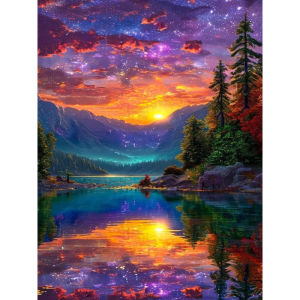 Jigsaw Puzzle Calming Beautiful Sunset Mountain River Landscape Art For Adults Great Weekend Relaxation And Family Fun Gift