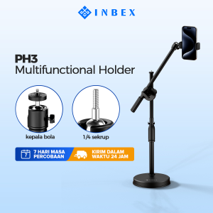 INBEX PH3 Multifunctional Holder Stand Holder Overhead Lampu Stand Foto Selfi Live Bracket 360°