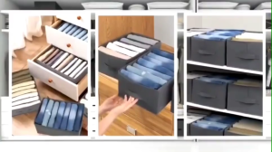 กล่องเก็บเสื้อผ้า กล่องเก็บของในตู้ กล่องเก็บของ ใส่ผ้า ช่องแบ่งใส่ของ มีฝาปิดป้องกันฝุ่น [พับเก็บได้]