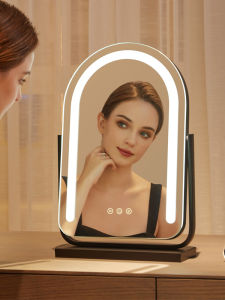 HANJIUGONG | LED Illuminated Desktop Makeup Mirror Charging Capable High-Quality Mirror
