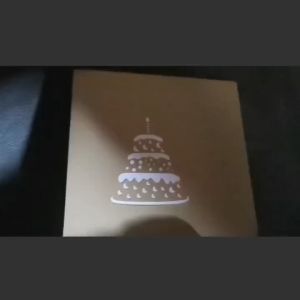 City Goods 1pc 3D Pop-Up Birthday Card Warm LED Light Birthday Cake Music Happy Birthday Card Postcard