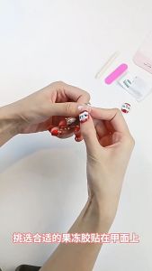 [Free glue] 24PCS fake nail set Dark Rose Nail Spice Sweet cool fake nail massage beauty design 2024 new