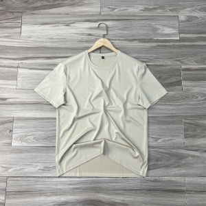 Áo Thun Nam Cổ Tròn Tay Ngắn Màu Trơn Thời Trang Thường Ngày Bằng Lụa Tơ Tằm Và Lụa Tơ Tằm Áo Thun Chất Lượng Cao Cấp Thoải Mái Thoáng Khí Mùa Hè