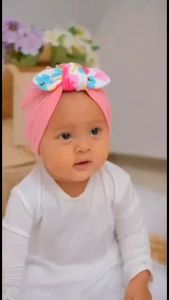Turban Bayi Premium Model Pita Ikat Motif