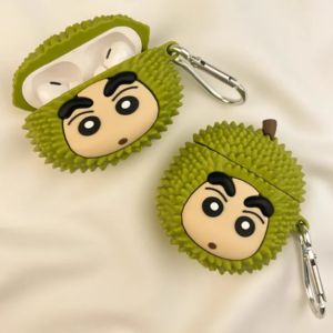 Cute Crayon Shin-chan Durian PVC AirPods Case For AirPods 1 2 3 4 AirPods Pro Wireless Earbud Bluetooth Headphones Headset Earphone Shockproof Cover Shell