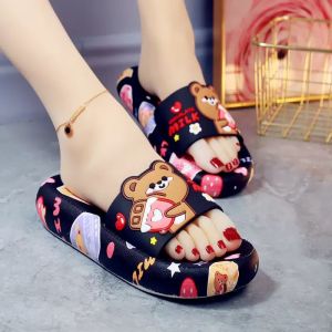Jiaxun | Womens Thick-soled Anti-slip Cartoon Bear Slippers
