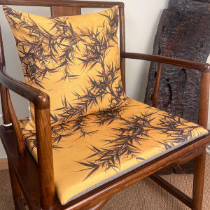 New Chinese Style Original True Cotton Linen Seat Cushion Tea Room Chair Pad Ink And Bamboo Owner Chair Pad Tea Space