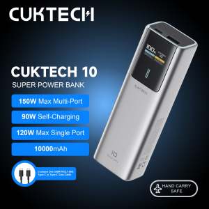 CUKTECH 10 Power Bank 10000mAh 100W MAX 2-Port Output Portable Charger Laptops Type C Port