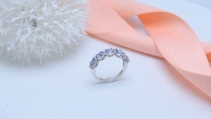 Cincin Silver 925 Original Ring Natural Tanzanite Ring Gemstone Women Elegant Style New Year Gifts