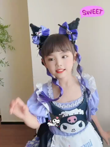 Plush Kuromi Headband Hair Pin 🎀 毛绒库洛米发箍发夹 Cekak Rambut Plush Kuromi Headband Hair Pin Aksesori Rambut Hitam Ungu Cute Girl Hair Accessories