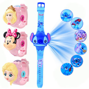 Disney | Fashion Stitch Projection Children Watches for Girls Unicorn Minnie Princess Elsa Kids Watch Digital Clock Student Toys Gifts