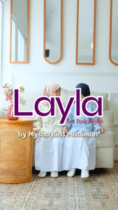 Mysha Kids Muslimah - LAYLA Set Rok Free hijab Jersey Setelan Anak Perempuan Baju Muslim Anak 3-12th