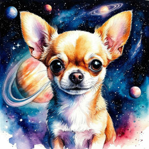 Huacan New Arrivals 2026 Diamond Painting Space Starry Sky Chihuahua Diamond Mosaic Animal Complete Kit Decorative Paintings