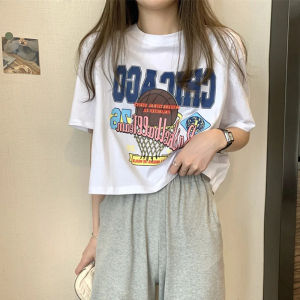 American Fashion Brand T-shirt Women Loose Cotton T Shirt Top Ins Trendy Casual Gyaru Niche Inner Wear Short Sleeve Summer