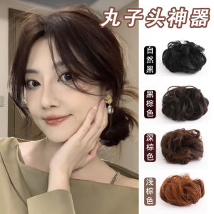 Low Bun Hair Accessories Womens 2025 New Style Fake Hair Band Headband Real Hair Flower Hairdo Accessories Korean Style
