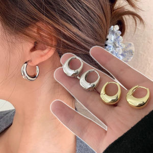 ต่างหูทรงเรขาคณิตหยดน้ำย้อนยุคสำหรับผู้หญิงที่ชื่นชอบตัวล็อกตุ้มหูเครื่องประดับอัญมณีฮิปฮอปคลาสสิกแบบมินิมอล