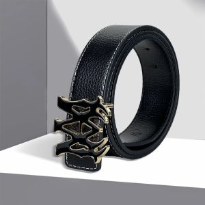 Minimalist MA Design Mens Business Belt Black PU Leather Multi-Color Waistband for Jeans Trousers Office