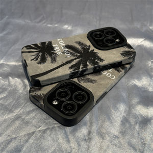 Creative Coconut Tree Design Phone Case for 13 pro Max Silicone Anti-Fall Full Camera Lens Protection Compatible with 12 11