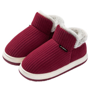 Warm Fleece Lined Cotton Slippers Indoor Home Anti-Slip Winter 2025 New Style Mens Womens Slip-On Shoes Comfortable Casual