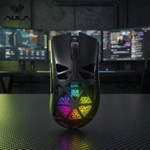 AULA | AULA SC620 Wireless Gaming Mouse Lightweight Design Multiple RGB Lighting Effects Customizable Button Optical Movement Detection