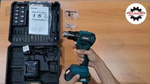MODERN M-17 Mesin Bor Cordless Drill Set Baterai Batre Tangan Beton Impact Tembok Charger Cas M17