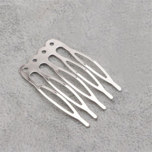 10pcs Gold Metal Side Hair Combs Plain Blank Headpiece French Twist Clip For DIY Wedding Bridal Veil Combs Decor Hair Accessory
